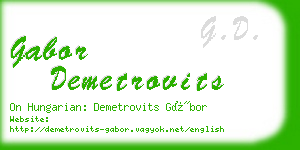 gabor demetrovits business card